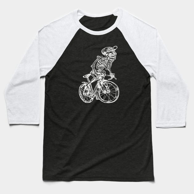 SEEMBO Skeleton Cycling Bicycle Cyclist Bicycling Biker Bike Baseball T-Shirt by SEEMBO